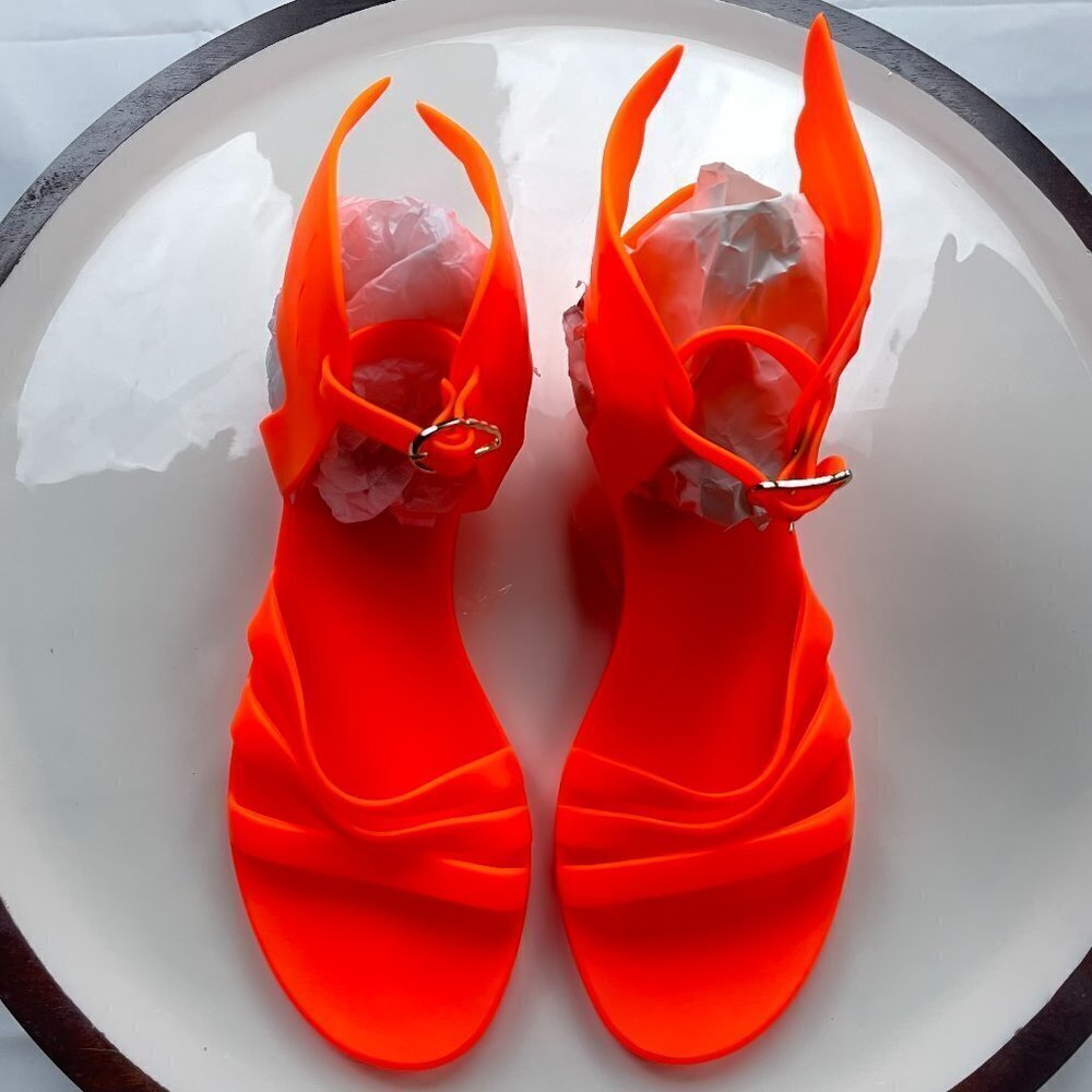 Ancient Greek Sandals in Vibrant Orange